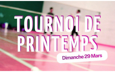 Tournoi de printemps : réservez votre 29 mars !